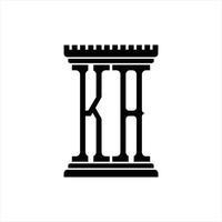 ka logo monogramma con pilastro forma design modello vettore