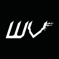 wv logo monogramma astratto velocità tecnologia design modello vettore