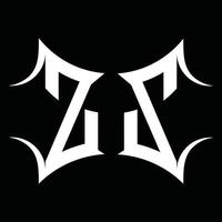 zz logo monogramma con astratto forma design modello vettore