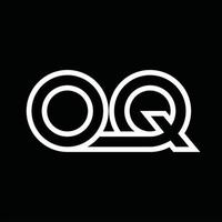 oq logo monogramma con linea stile negativo spazio vettore