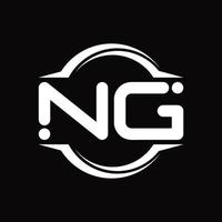 ng logo monogramma con cerchio arrotondato fetta forma design modello vettore