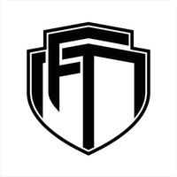 fm logo monogramma Vintage ▾ design modello vettore
