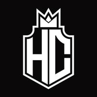 hc logo monogramma design modello vettore