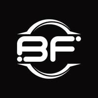 bf logo monogramma con cerchio arrotondato fetta forma design modello vettore
