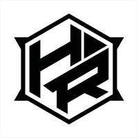 hr logo monogramma design modello vettore