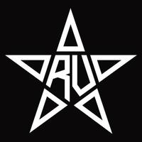 rv logo monogramma con stella forma design modello vettore