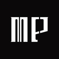 mp logo monogramma con mezzo fetta design modello vettore