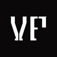 vf logo monogramma con mezzo fetta design modello vettore