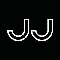 jj logo monogramma con linea stile negativo spazio vettore