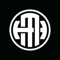 mh logo monogramma design modello vettore