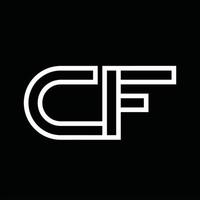 cfr logo monogramma con linea stile negativo spazio vettore