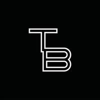 tb logo monogramma con linea stile design modello vettore