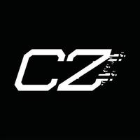 cz logo monogramma astratto velocità tecnologia design modello vettore