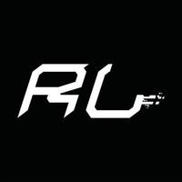 rl logo monogramma astratto velocità tecnologia design modello vettore