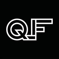 qf logo monogramma con linea stile negativo spazio vettore