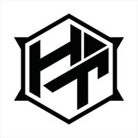 ht logo monogramma design modello vettore