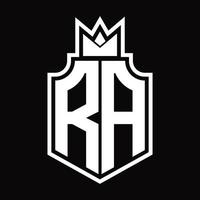 RA logo monogramma design modello vettore