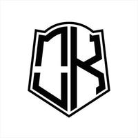 ok logo monogramma con scudo forma schema design modello vettore