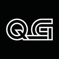 qg logo monogramma con linea stile negativo spazio vettore
