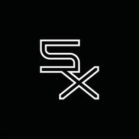 sx logo monogramma con linea stile design modello vettore