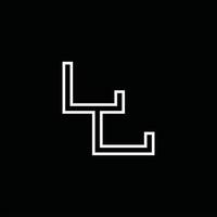 ll logo monogramma con linea stile design modello vettore