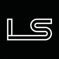 ls logo monogramma con linea stile negativo spazio vettore