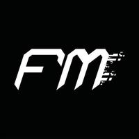 fm logo monogramma astratto velocità tecnologia design modello vettore