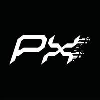 px logo monogramma astratto velocità tecnologia design modello vettore