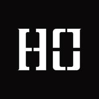 ho logo monogramma con mezzo fetta design modello vettore