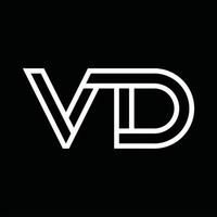 vd logo monogramma con linea stile negativo spazio vettore