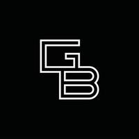 gb logo monogramma con linea stile design modello vettore