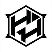 hh logo monogramma design modello vettore