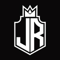 jr logo monogramma design modello vettore