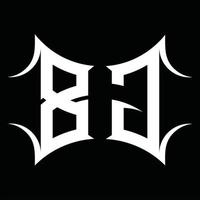 bg logo monogramma con astratto forma design modello vettore