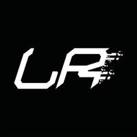 lr logo monogramma astratto velocità tecnologia design modello vettore