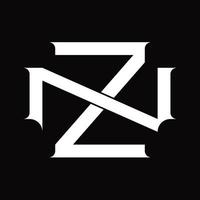nz logo monogramma con Vintage ▾ sovrapposizione connesso stile design modello vettore