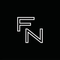 fn logo monogramma con linea stile design modello vettore