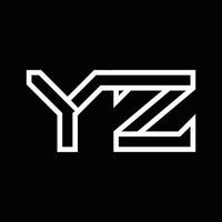 yz logo monogramma con linea stile negativo spazio vettore