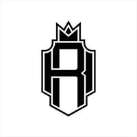 rh logo monogramma design modello vettore