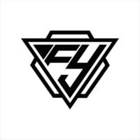 fy logo monogramma con triangolo e esagono modello vettore
