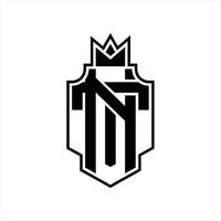 nt logo monogramma design modello vettore