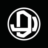 dj logo monogramma design modello vettore