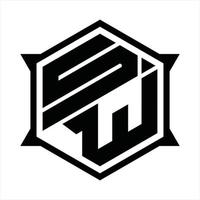 sw logo monogramma design modello vettore