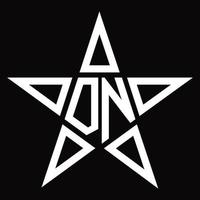 dn logo monogramma con stella forma design modello vettore