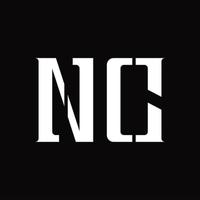 nc logo monogramma con mezzo fetta design modello vettore