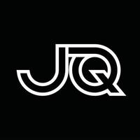 jq logo monogramma con linea stile negativo spazio vettore