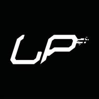 lp logo monogramma astratto velocità tecnologia design modello vettore