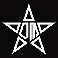 dm logo monogramma con stella forma design modello vettore