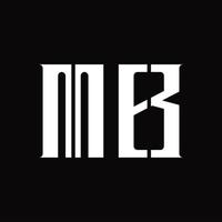 mb logo monogramma con mezzo fetta design modello vettore