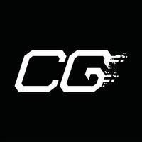 cg logo monogramma astratto velocità tecnologia design modello vettore